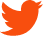 An orange silhouette of the Twitter logo